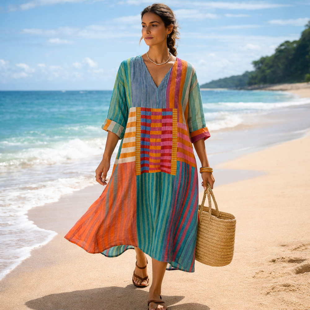 Piyasha - Elegantes Kleid Mit Geometrischen Mustern