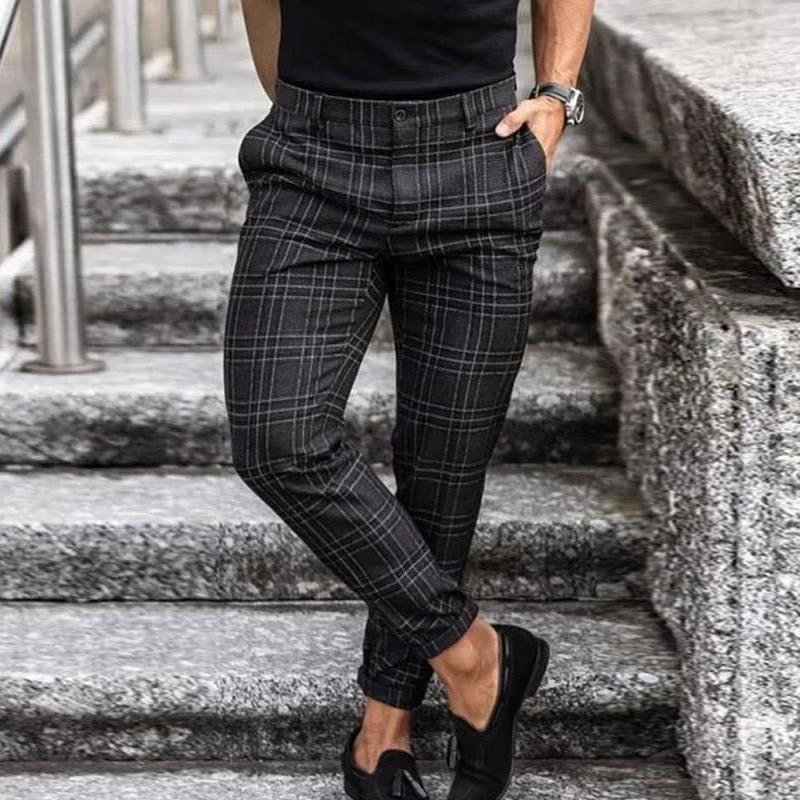 Chinohose Herren | Kariertes Design & schlanke Silhouette