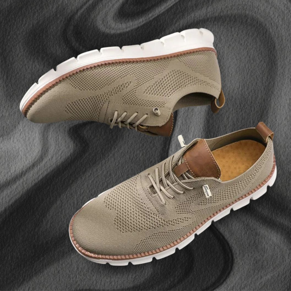 Atmungsaktive Ultracomfort-Schuhe: Khaki-Weiß