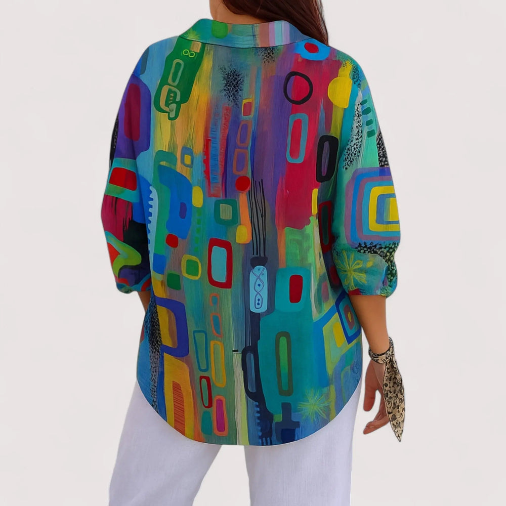 Elegante Bluse Damen | Abstrakt & Farbenfroh
