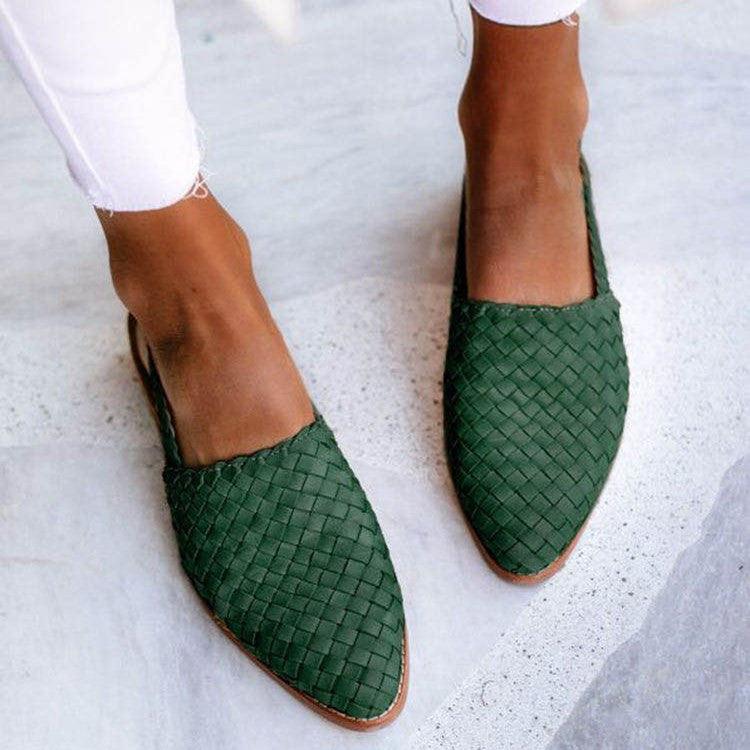 Flache Schuhe Damen | Geflochten & Elegant