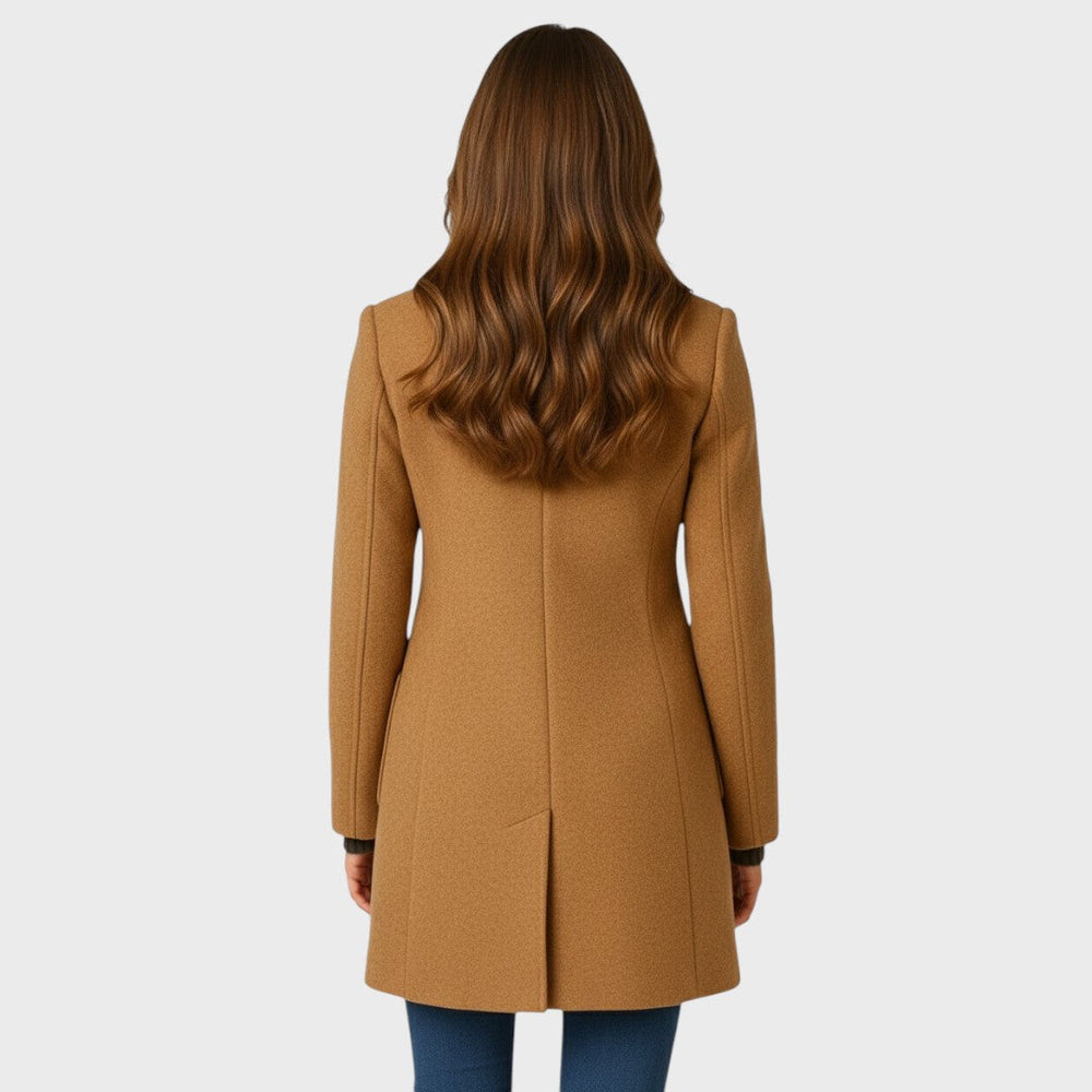 Ellarose – Eleganter Wollmantel Mit Knopfleiste