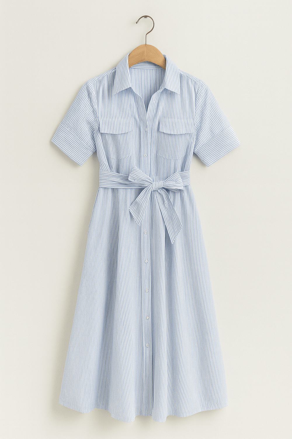 Hemdblusenkleid Damen | Taillengürtel & Figurbetonte Linie