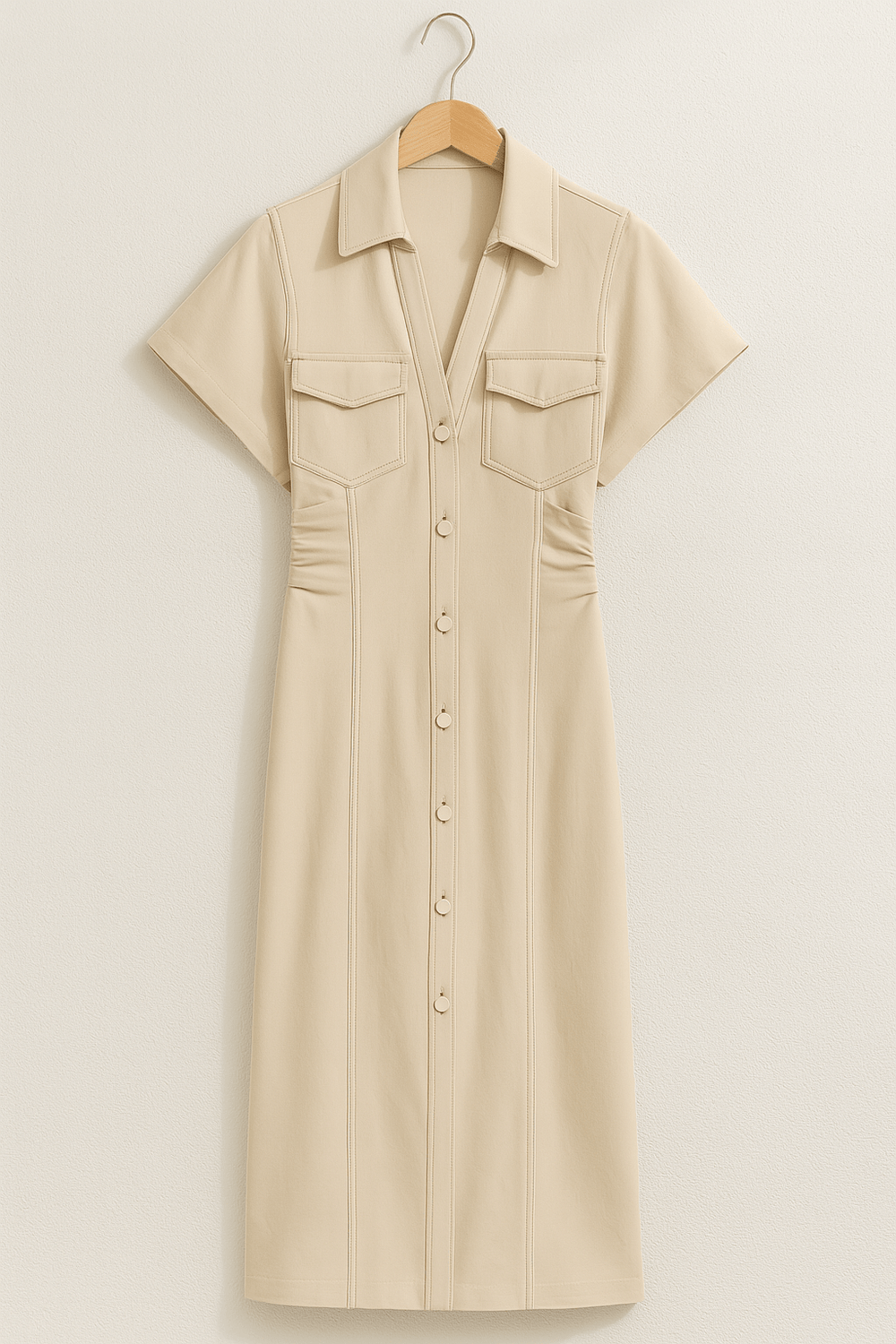 Hemdkleid Damen | Hemdkragen & Durchgehende Knopfleiste