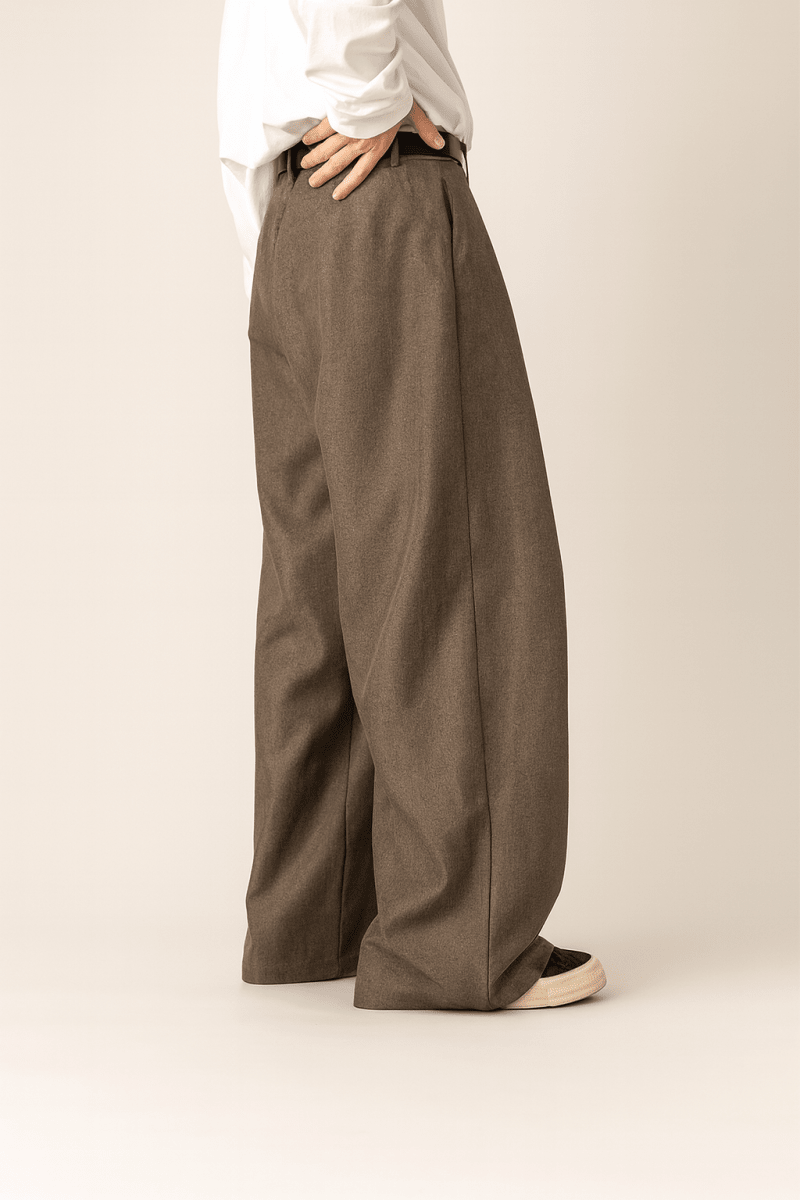 Herren Weite Stoffhose im Pantalon Stil