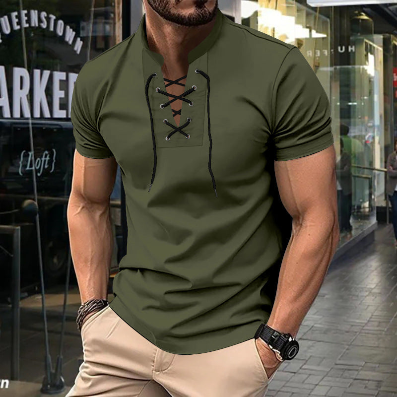 Henley Shirt Herren | Schnürausschnitt & Slim-Fit für Streetwear-Look
