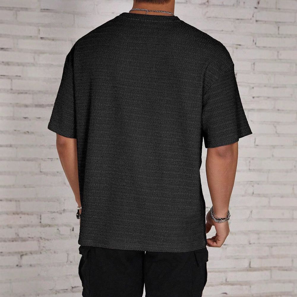 Kurzarm T Shirt Herren | Oversized Struktur-Tee im Streetwear-Stil
