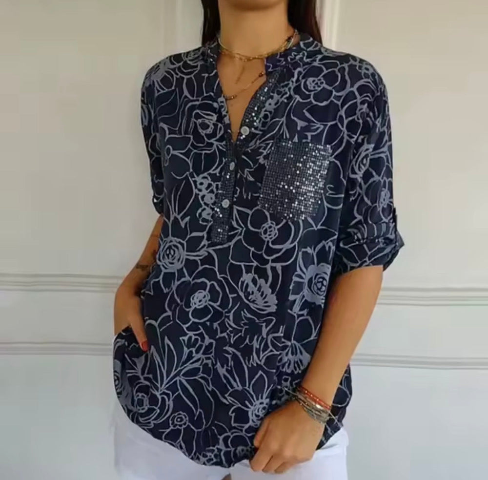 Mila | Elegante Bluse Damen Mit Pocket