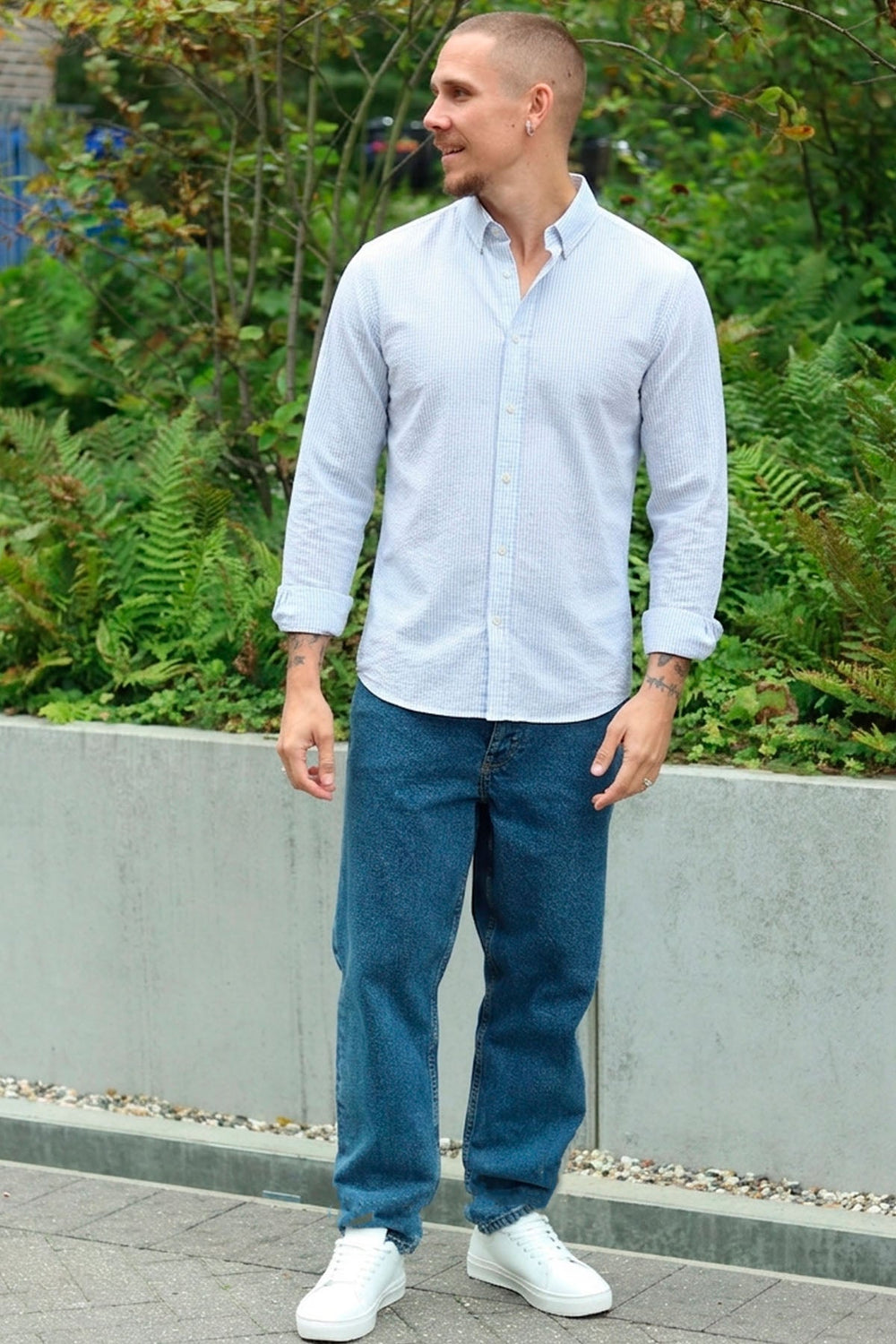Tim | Val Stripe Hemd in Himmelblau