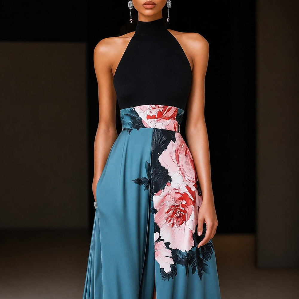 Annie - Ärmelloses Maxikleid mit Blumenmotiv
