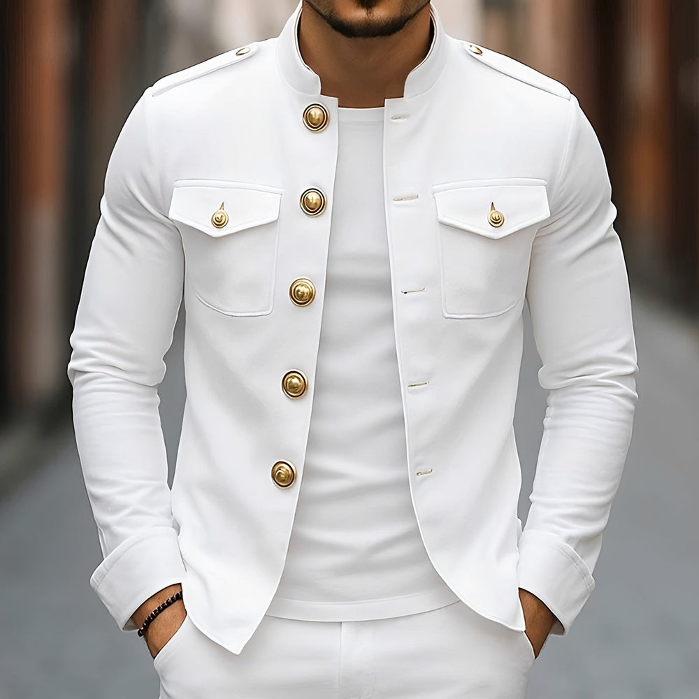 Leighton - Lässige Klassische Knopfjacke