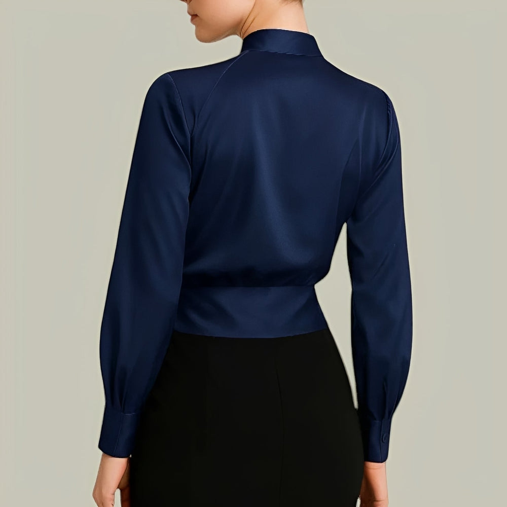 Livia - Elegante Langarm-Wickelbluse