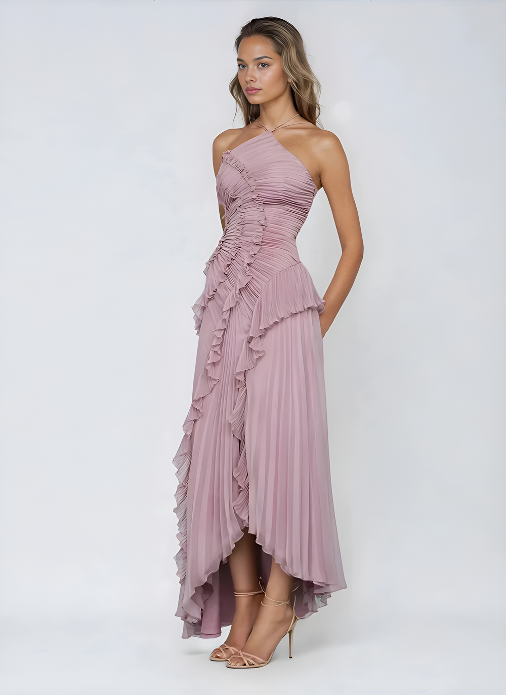 Sancia - Gestuftes Midikleid mit Rüschen