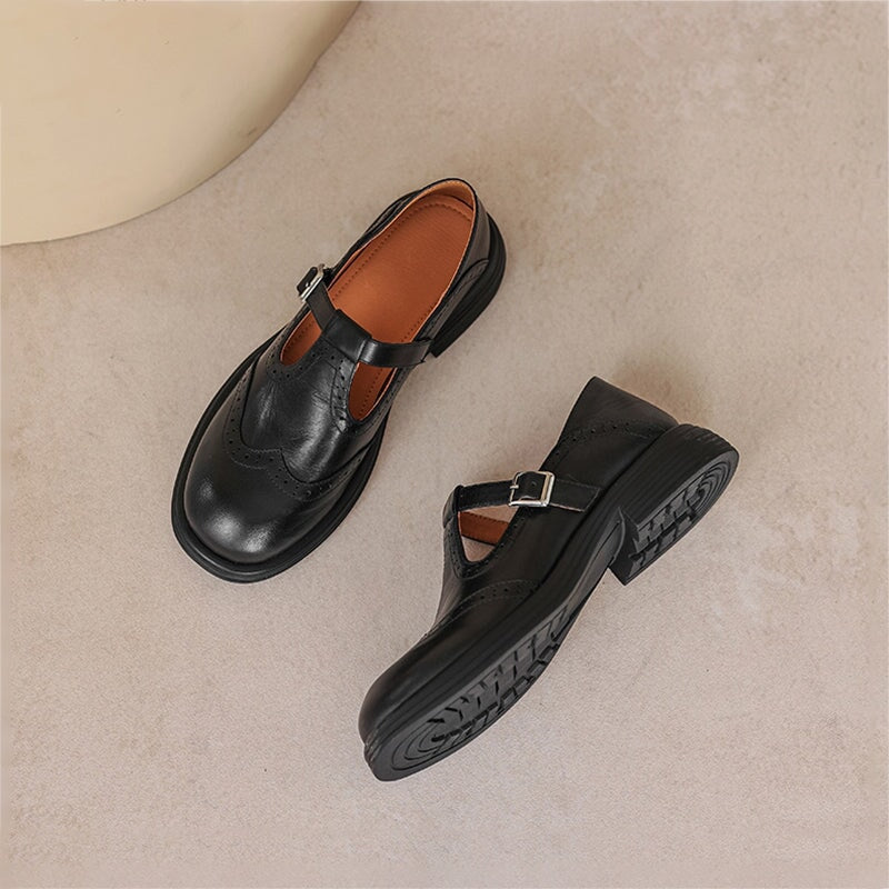 Lederschuhe Damen | Eleganter Riemen & Bequemer Halt