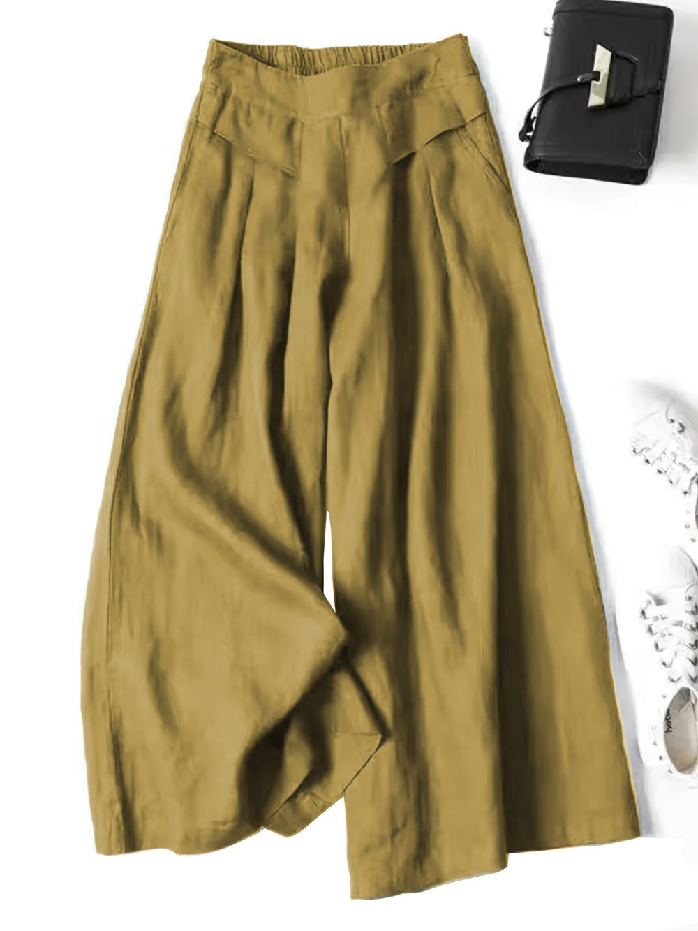 Chrissy | Leinenmix-Hose mit weitem Bein und elastischem Bund