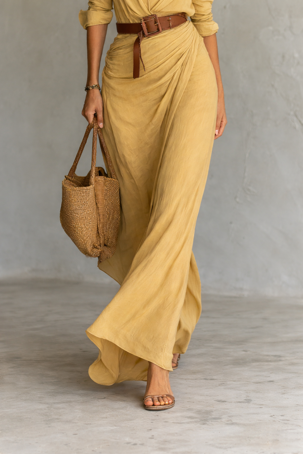 Maxikleid Damen | Elegantes Hemdblusen-Design & Fließende Maxi-Silhouette