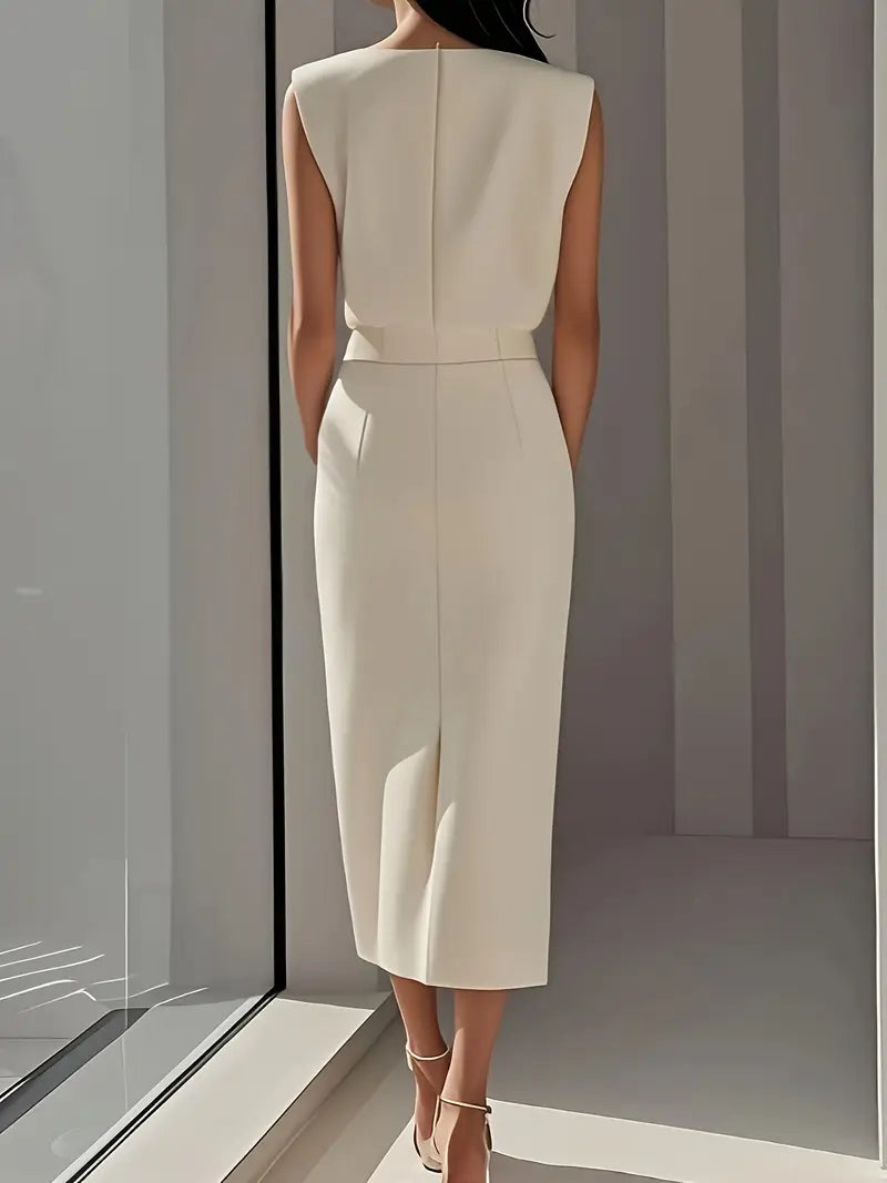 Midi-Kleid für Damen mit Seitenschlitz