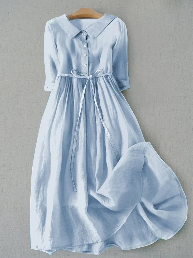 Midikleid Damen | Bindegürtel & Romantisch Fließend