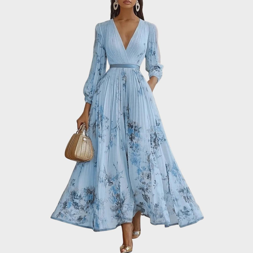 Lena | Damen Maxikleid elegant modern plissiert