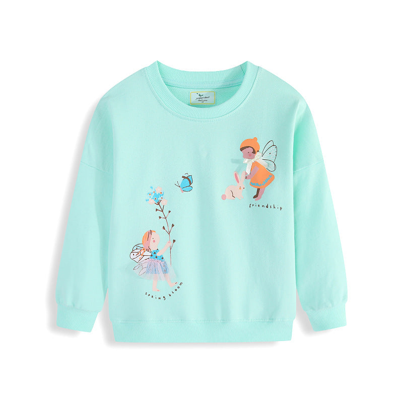 Mädchen Sweatshirt mit zauberhaftem Feen- und Blumenmotiv Drune
