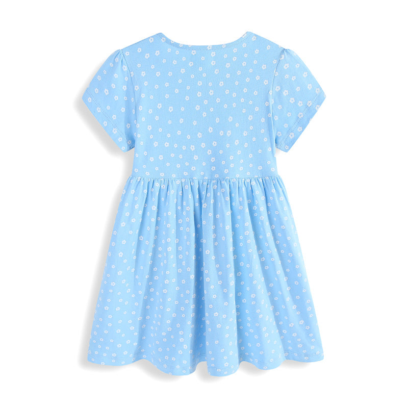 Mädchen Sommerkleid mit verspielten Blumenapplikationen Drune