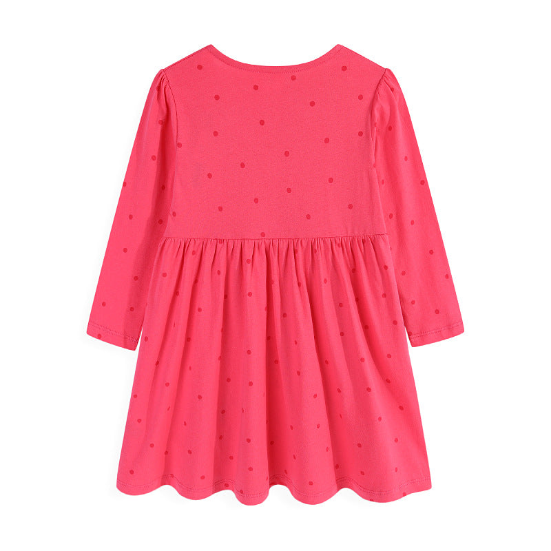 Mädchen Kleid mit bunten Einhorn- und Blumenstickereien Drune