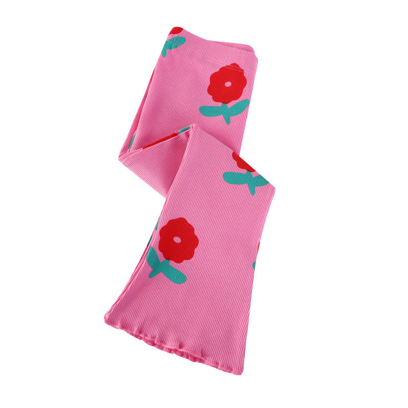 Mädchen Schlagleggings mit fröhlichem Blumenmuster Drune