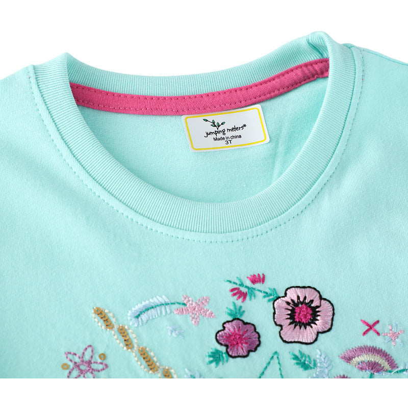 Mädchen Kurzarm Freizeitkleid mit bezauberndem Einhorn-Design Drune