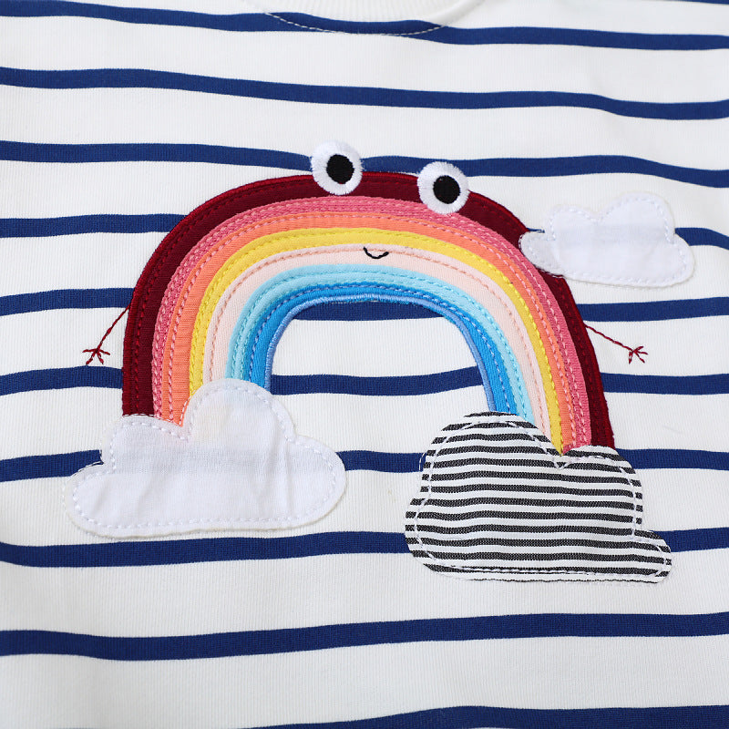 Mädchen Sweatshirt mit buntem Regenbogen-Design Drune