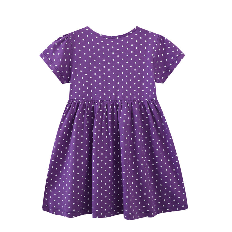 Mädchen Sommerkleid mit hübschen Vogel- und Blumenapplikationen Drune
