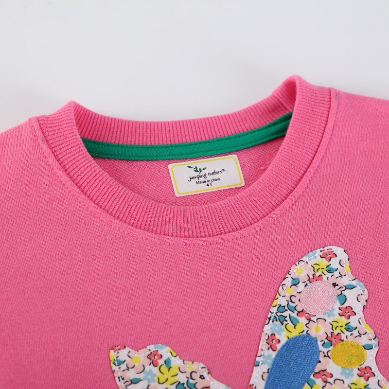 Mädchen Sweatshirt mit zauberhaftem Einhorn-Design und bunten Blumenapplikationen Drune