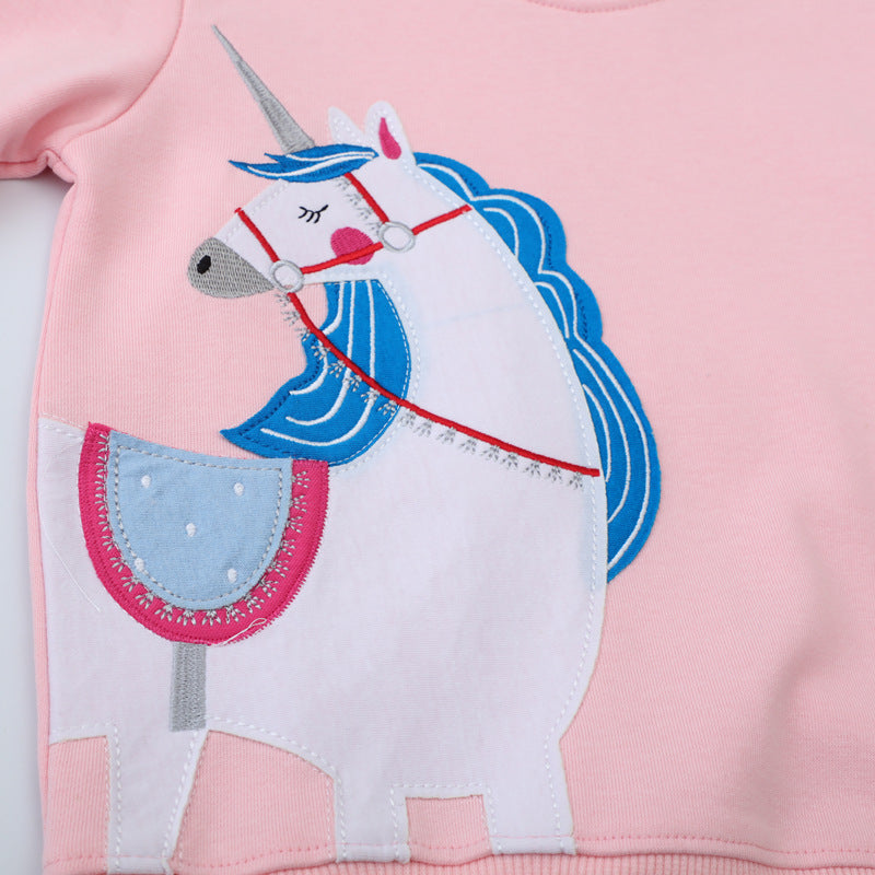 Mädchen Sweatshirt mit niedlicher Einhorn-Applikation Drune
