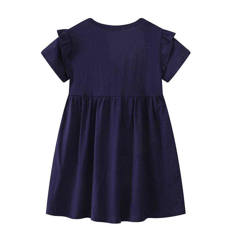 Mädchen T-Shirt Kleid mit glitzerndem Einhornmotiv Drune