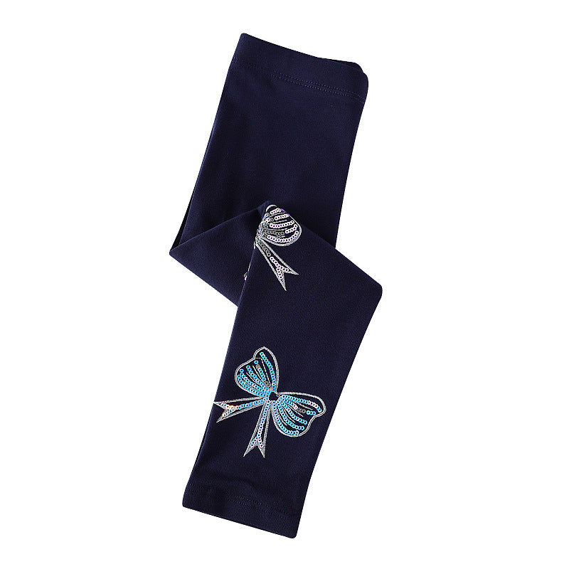 Mädchen Leggings mit bunten Schleifen-Applikationen Drune