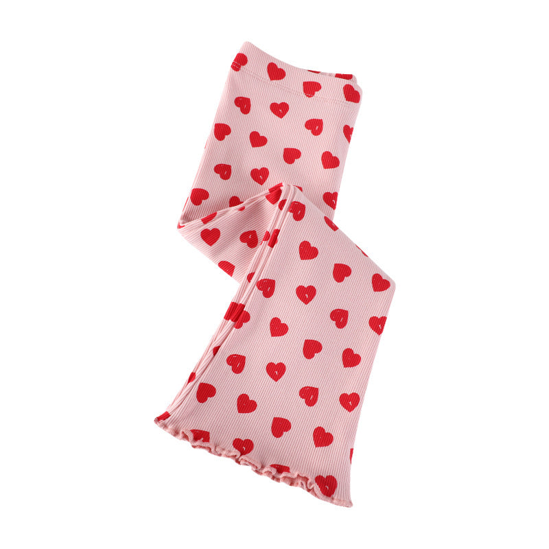 Mädchen Schlagleggings mit fröhlichem Herz-Design Drune