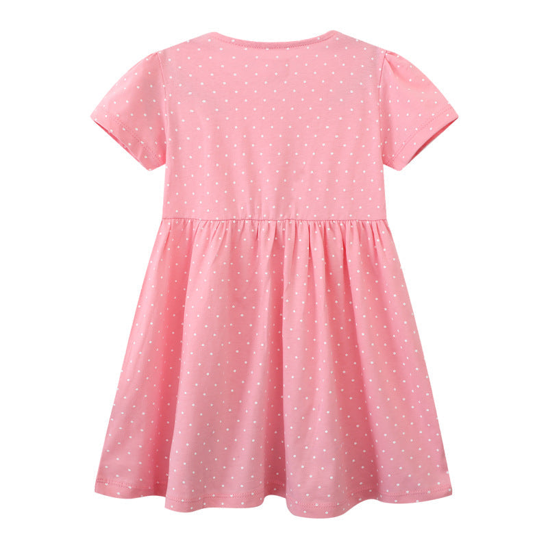 Mädchen Sommerkleid mit niedlichen Tierapplikationen Drune