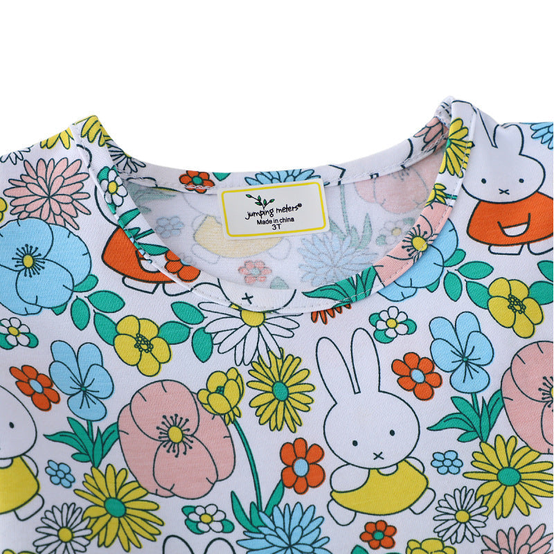 Mädchen Sommerkleid mit buntem Blumen- und Tierdesign Drune