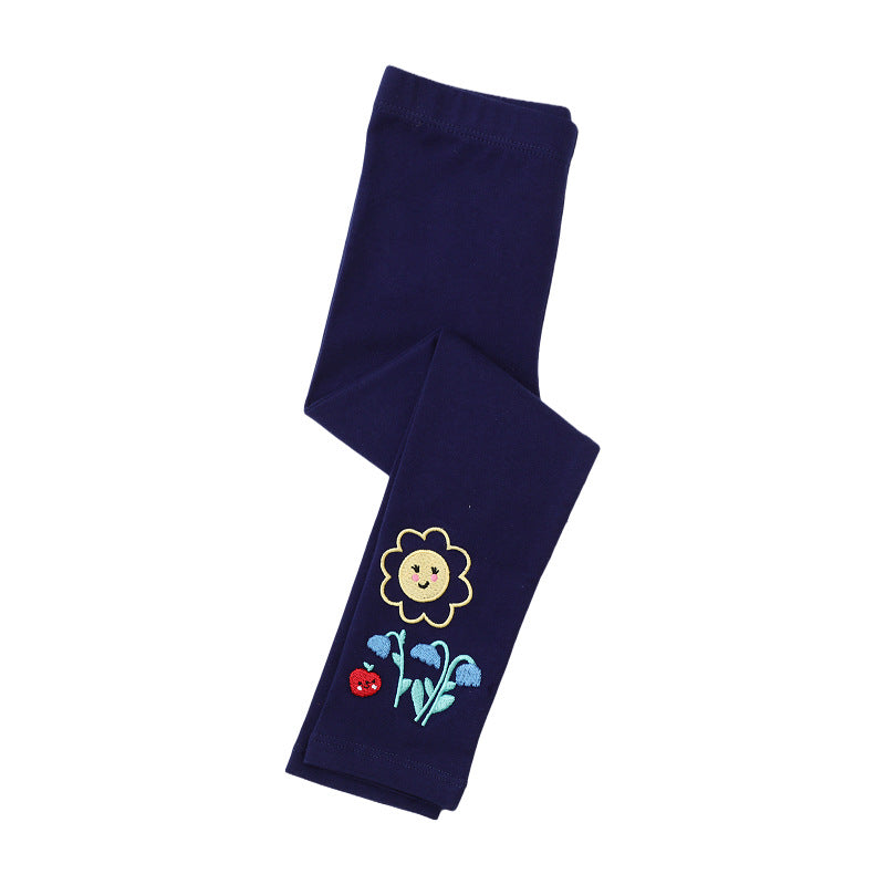 Mädchen Leggings mit verspielter Blumenapplikation Drune