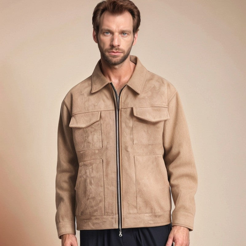 Herren lässige Suede Jacke Drune