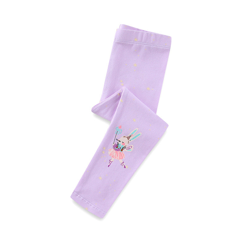 Mädchen Leggings mit verspieltem Einhorn- und Hasenmuster Drune