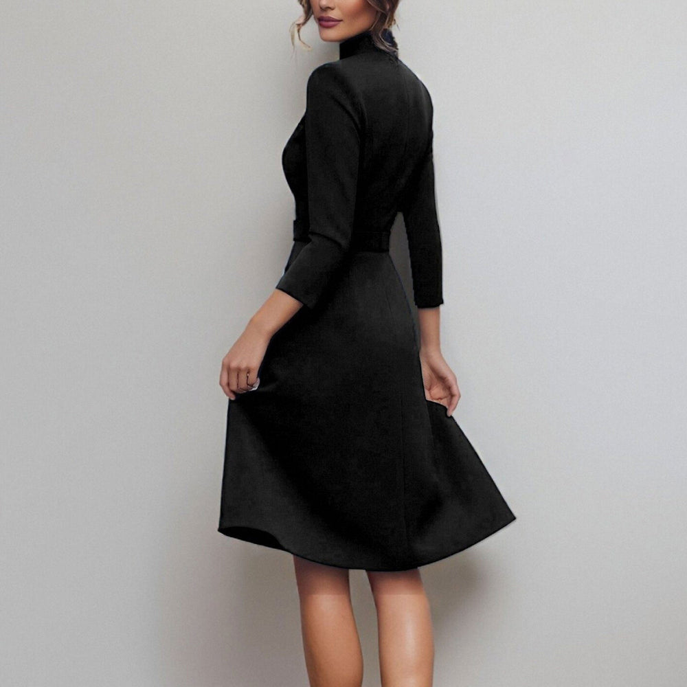 Damen Elegantes Etuikleid mit Taillengürtel und strukturiertem Schnitt Drune