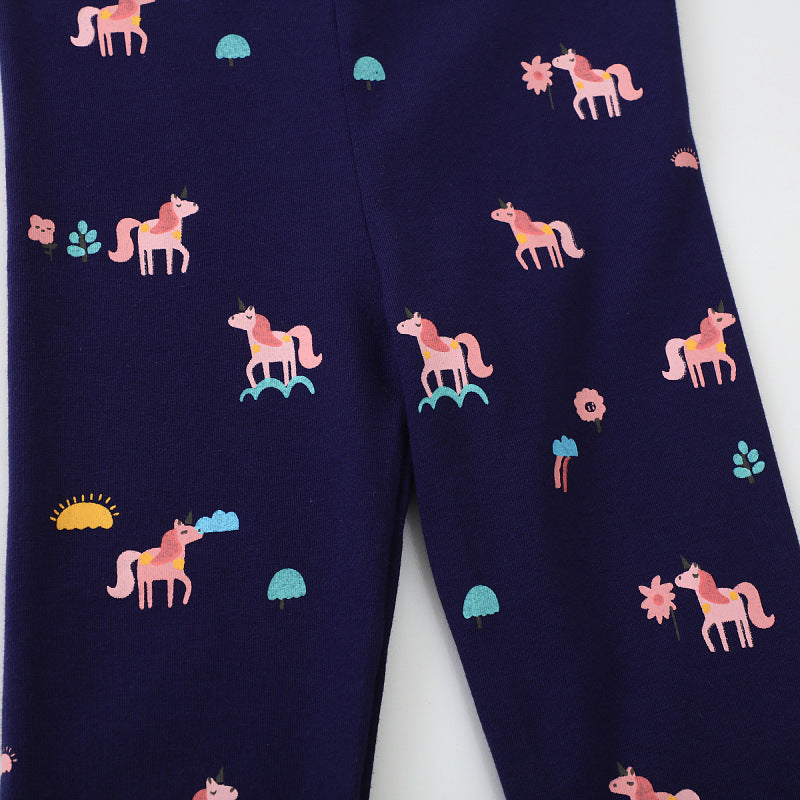 Mädchen Leggings mit buntem Einhorn-Design Drune