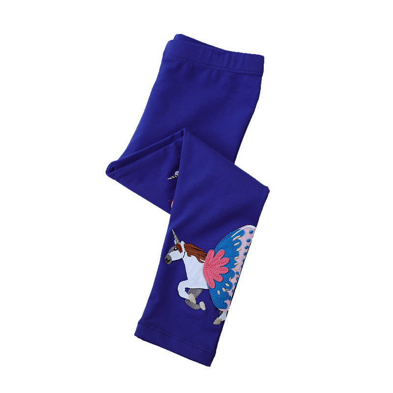 Mädchen Leggings mit zauberhaften Einhorn- und Schmetterlingsapplikationen Drune
