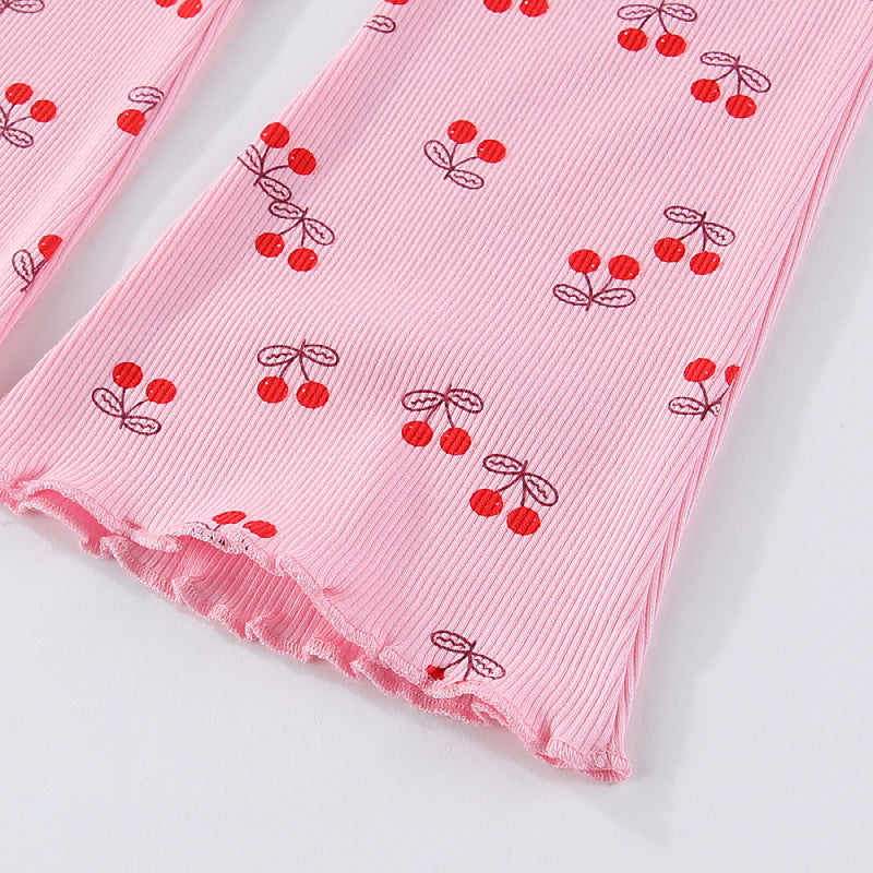 Mädchen Leggings mit fröhlichem Kirschmotiv Drune