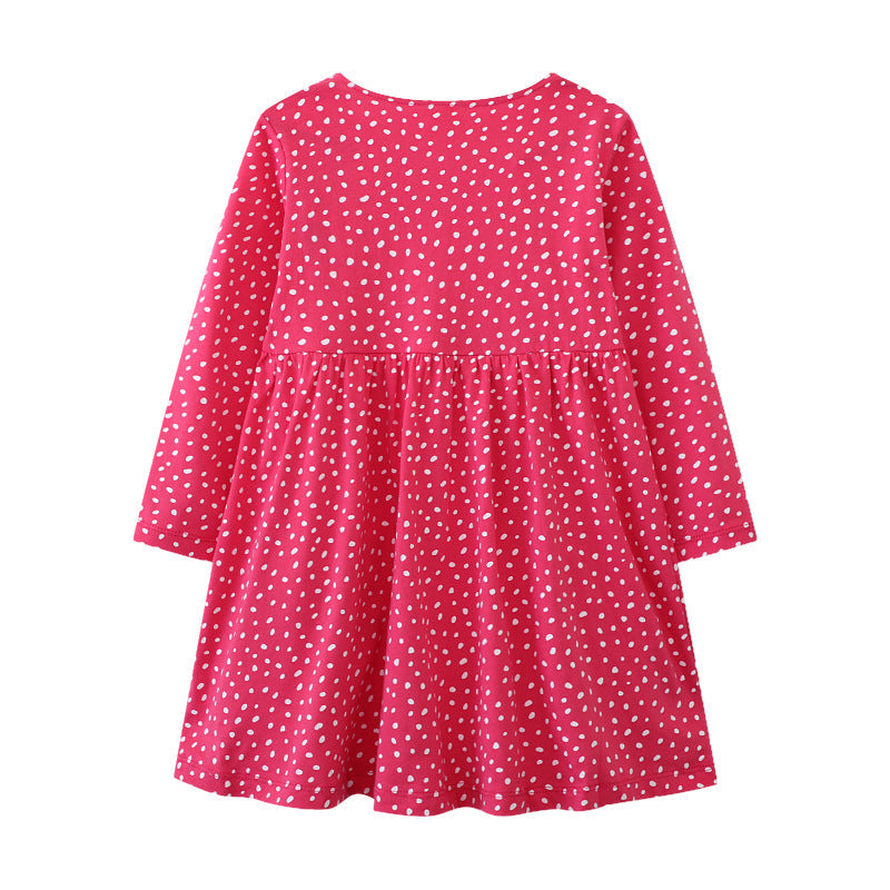 Mädchen Langarmkleid mit verspieltem Einhorn-Motiv Drune