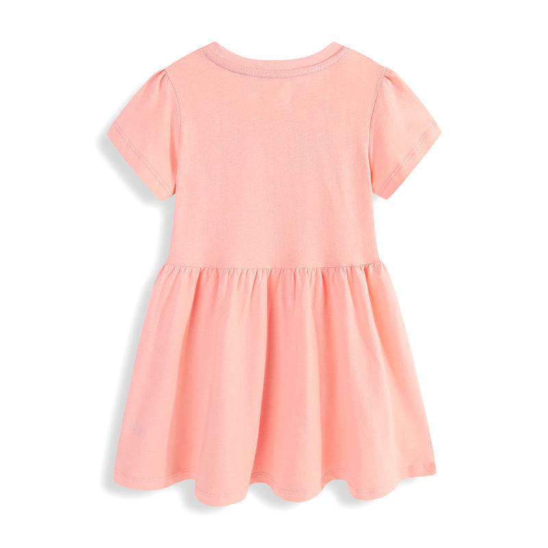 Mädchen Sommerkleid mit buntem Einhornmotiv und fröhlichen Applikationen Drune