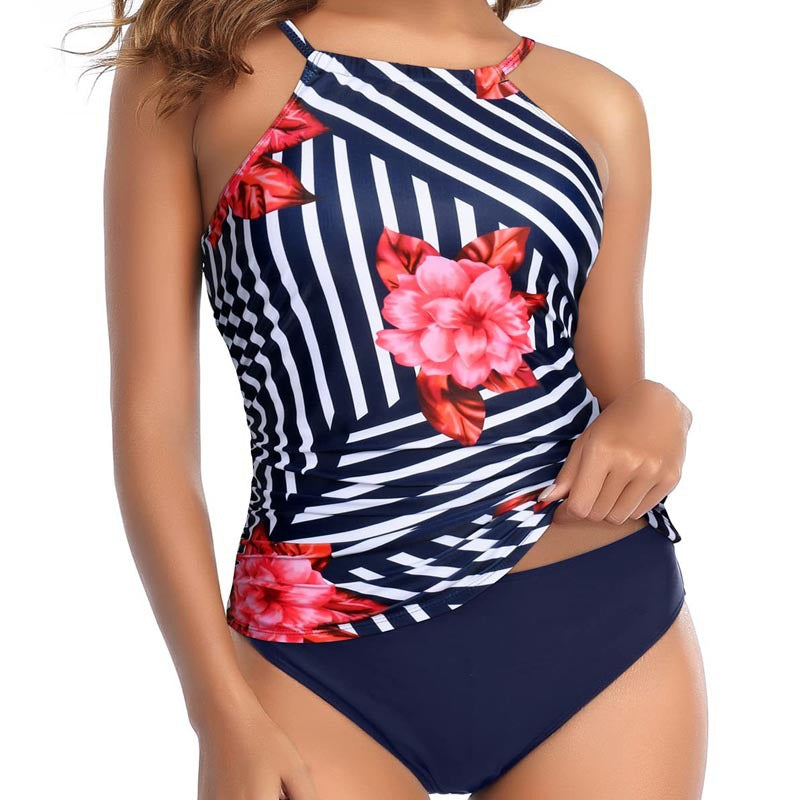 Damen Tankini-Oberteil mit elegantem Raffung und floralem Design Drune