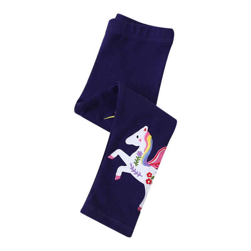 Mädchen Leggings mit bunten Einhorn-Applikationen Drune