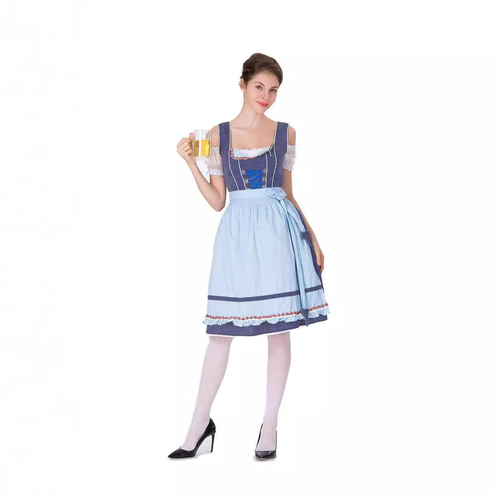 Damen nan tradicionales Oktoberfest Dirndlkleid mit Schürze Drune