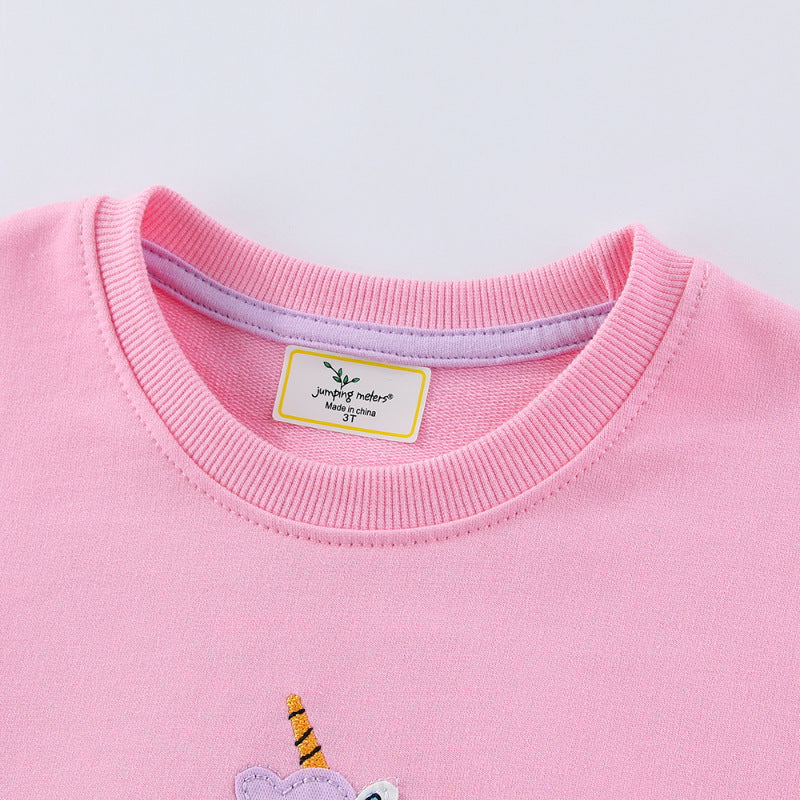 Mädchen Sweatshirt mit niedlichem Einhorn- und Blumen-Design Drune